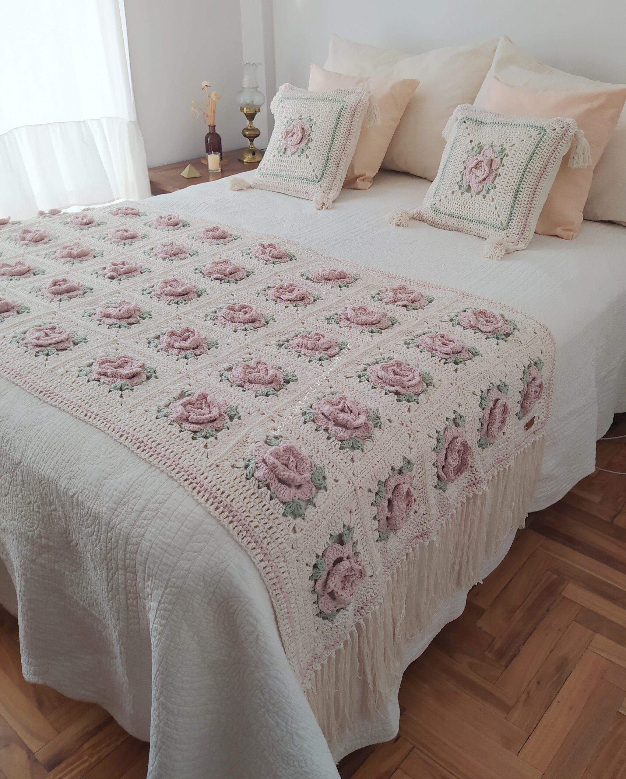 Manta ROSES 0.75x2.00+flecos o borlas (AP)