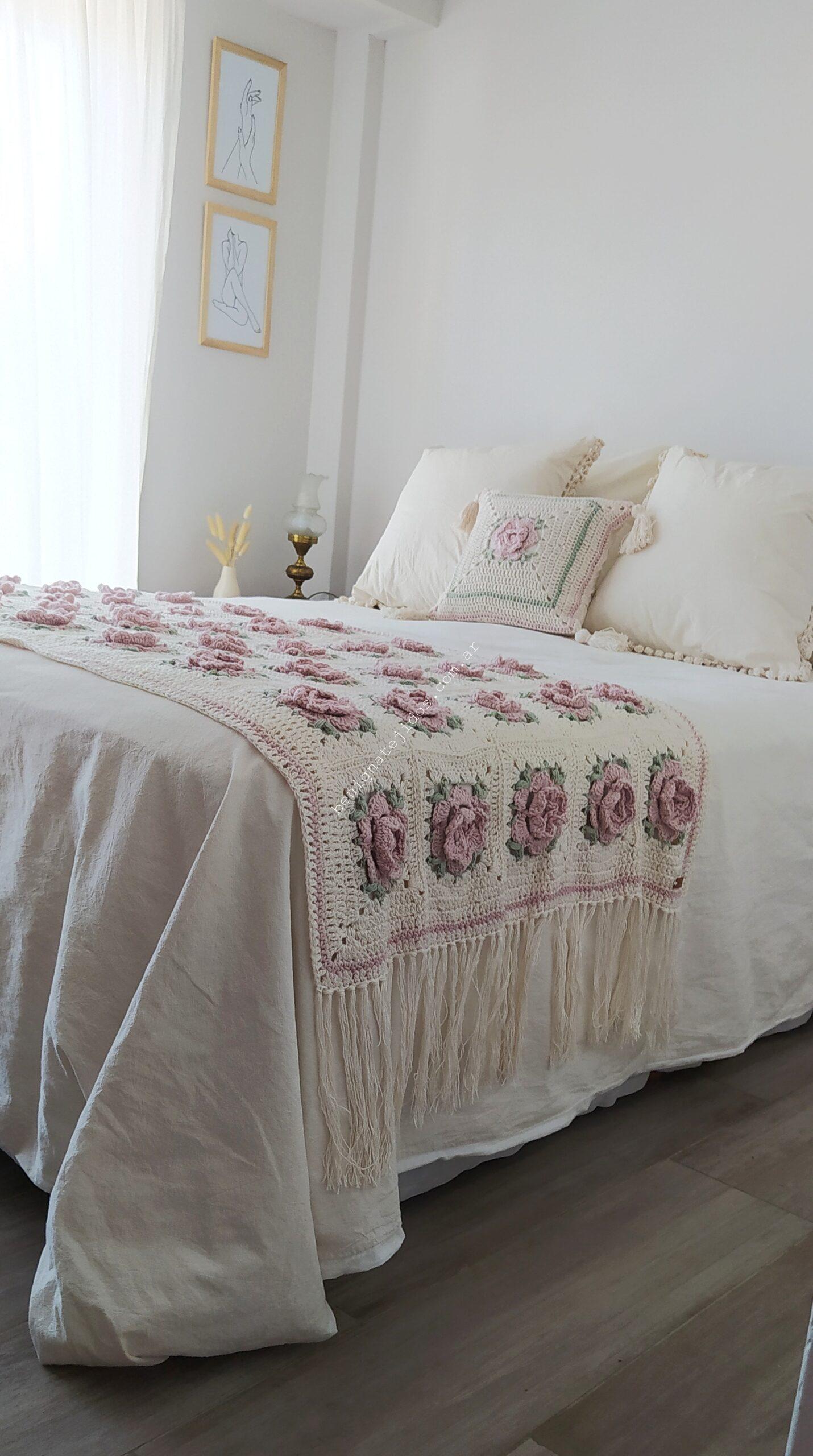 Manta ROSES 0.75x2.00+flecos o borlas (AP) - Imagen 7