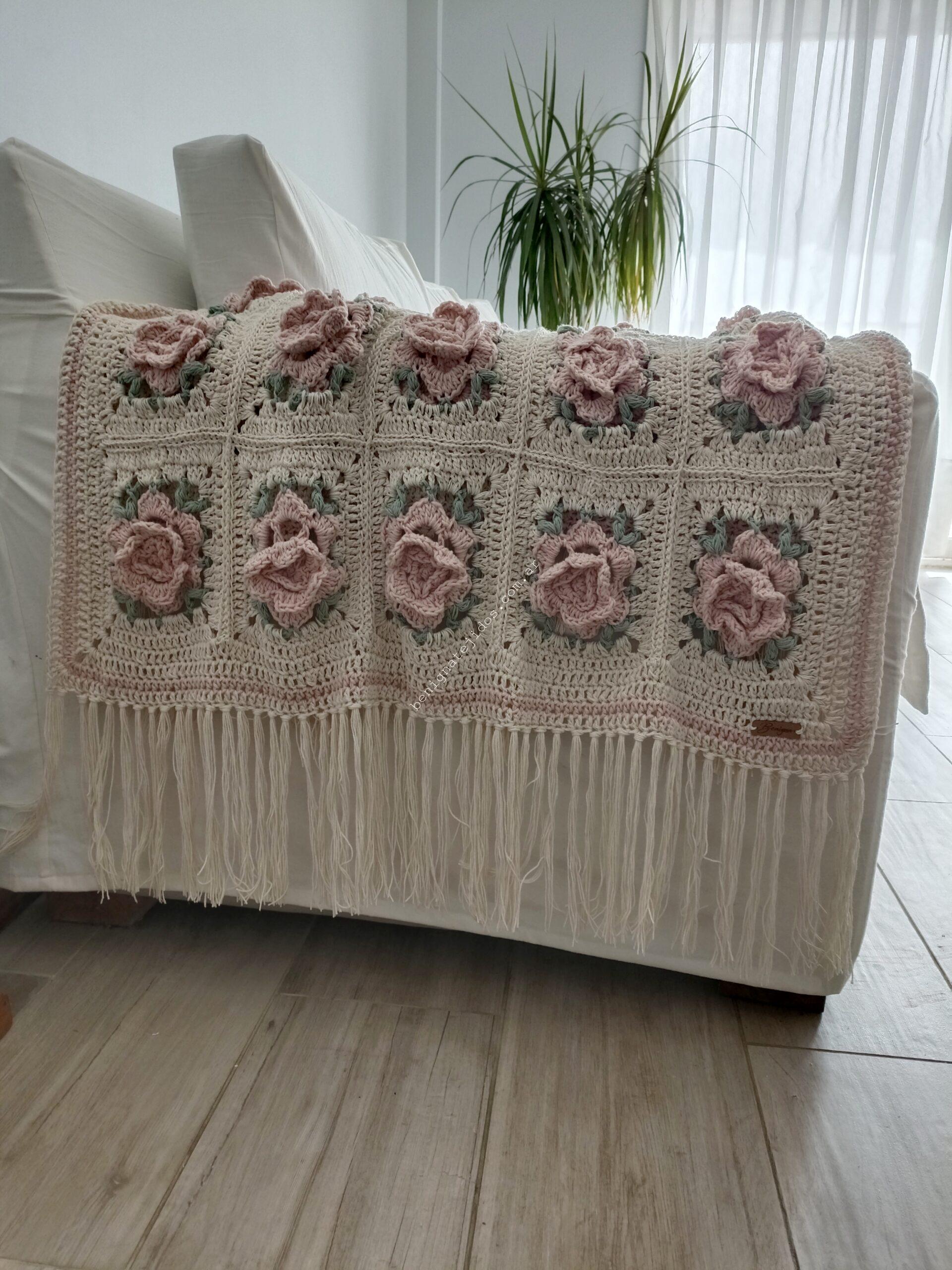 Manta ROSES 0.75x2.00+flecos o borlas (AP) - Imagen 6