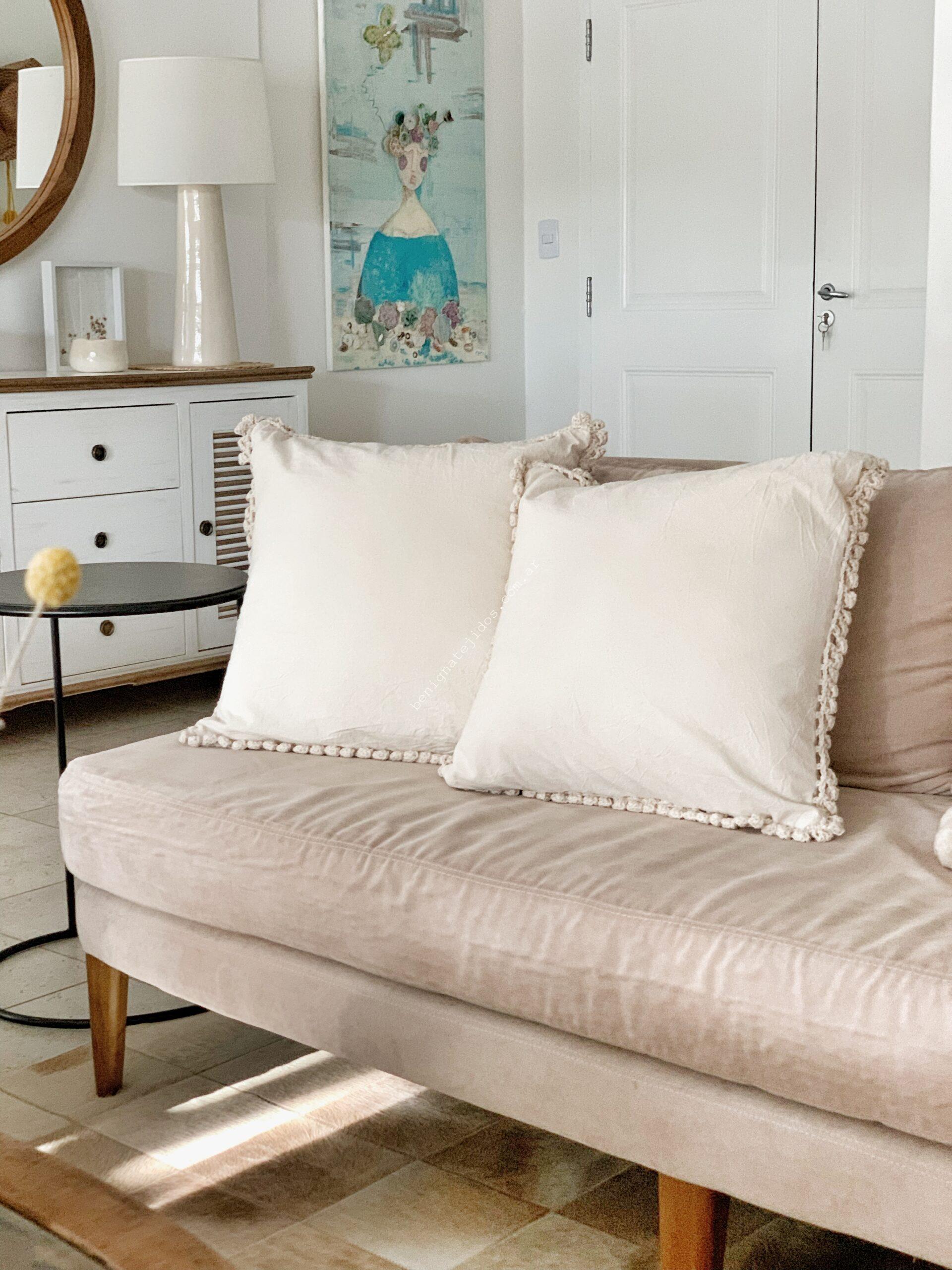 Funda Almohadón FRIDA 50x50-Contorno Natural -DISPONIBLES