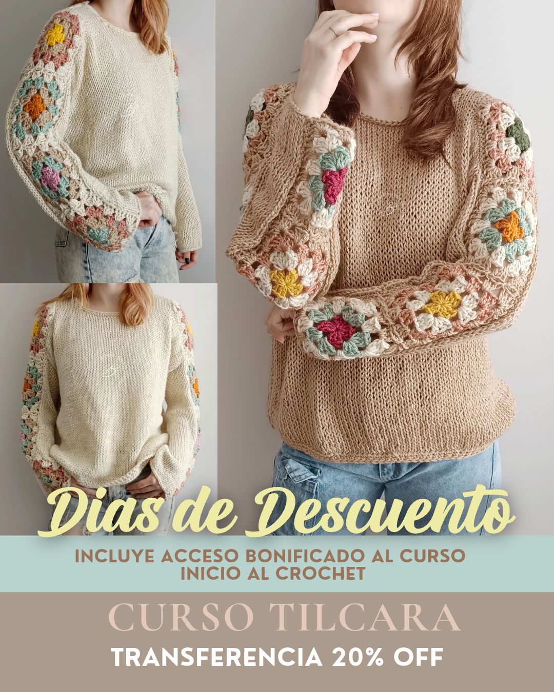Curso Sweater TILCARA – Dos Agujas + Crochet