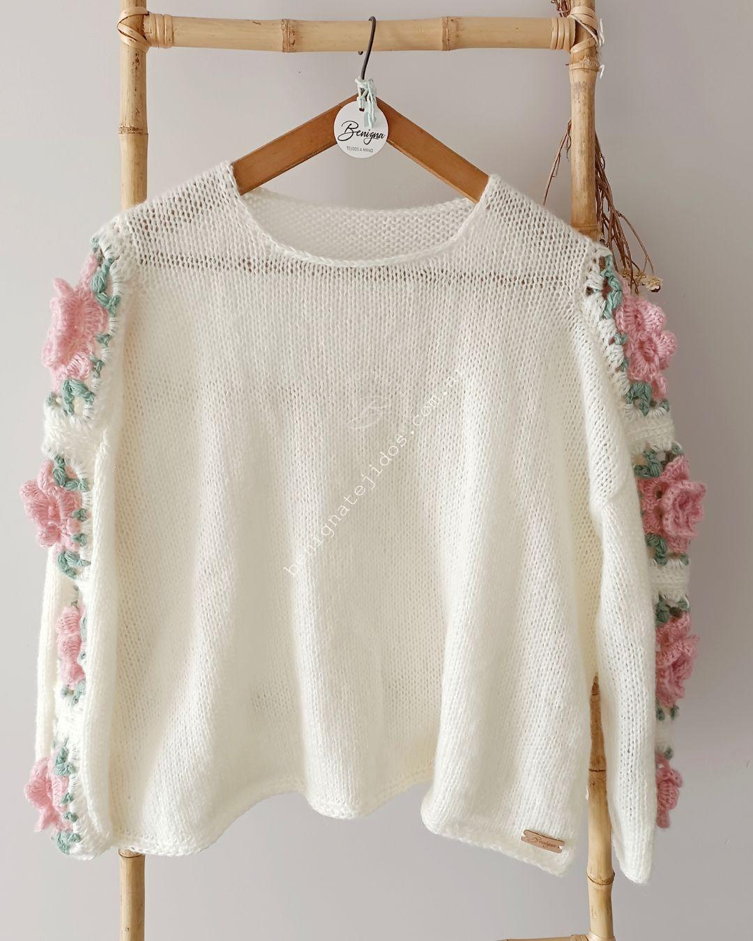 Sweater ROSES Tiza- Talle M- Disponible - Imagen 3