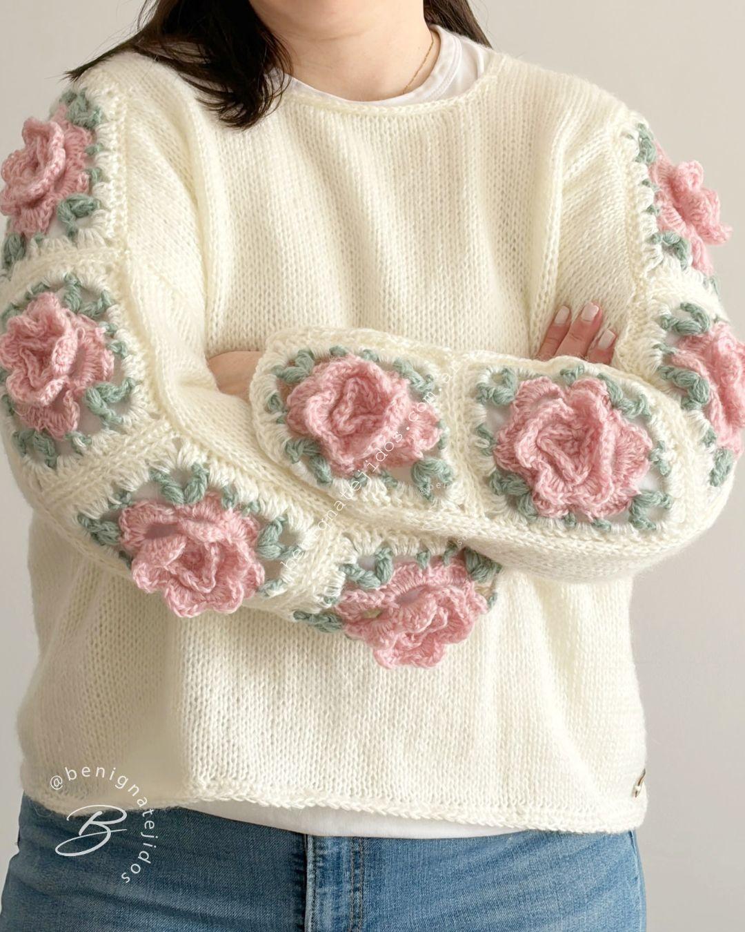 Sweater ROSES Tiza- Talle M- Disponible - Imagen 2